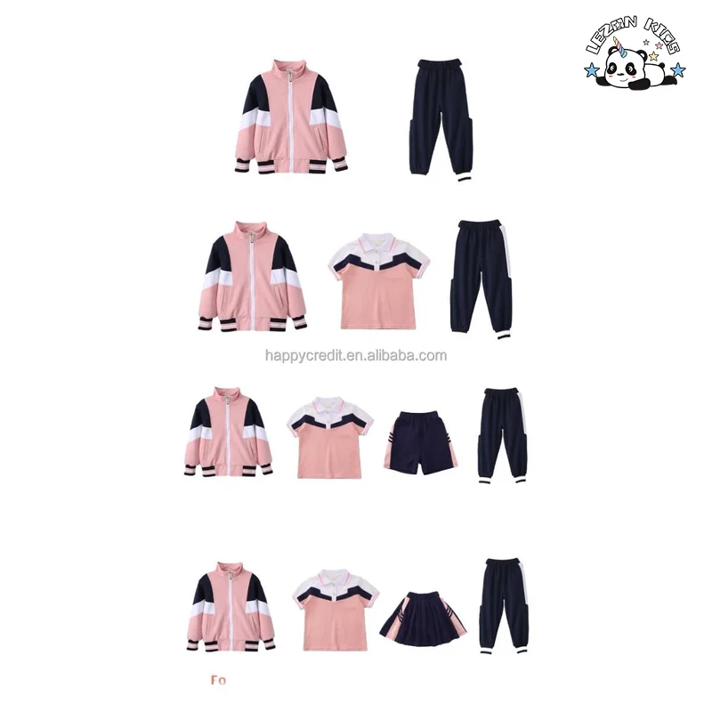 LEZONKIDS - Fashion design kids primary preschool school uniform suit custom for boys and girls clothing set